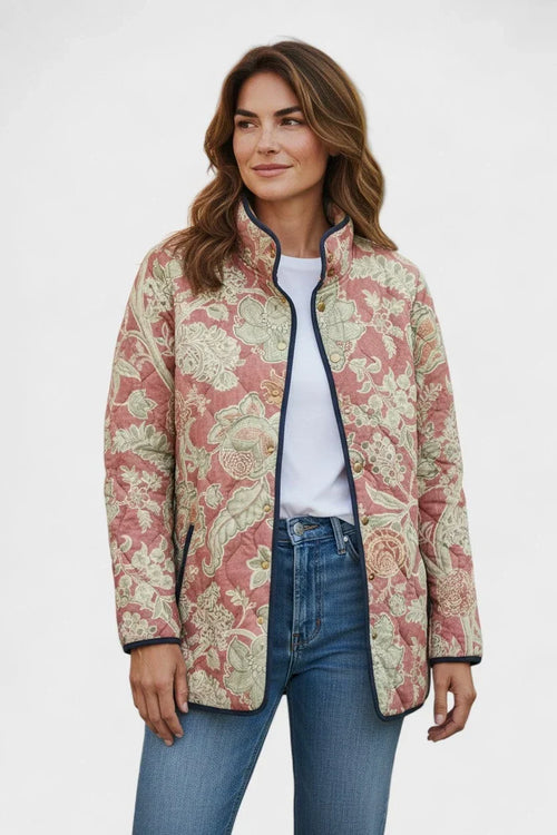 Caroline | Vintage Floral Casual Quilted Jacket