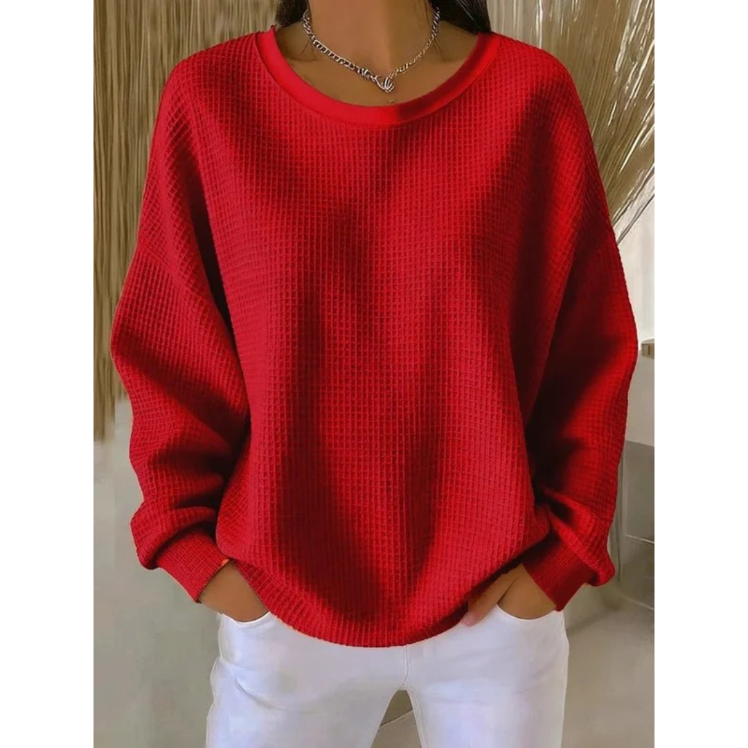 Naomi | Women's Oversized Textured Sweater – Relaxed Long-Sleeve Style for Everyday Wear