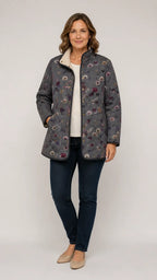 Yvonne | Vintage Floral Print Quilted Jacket