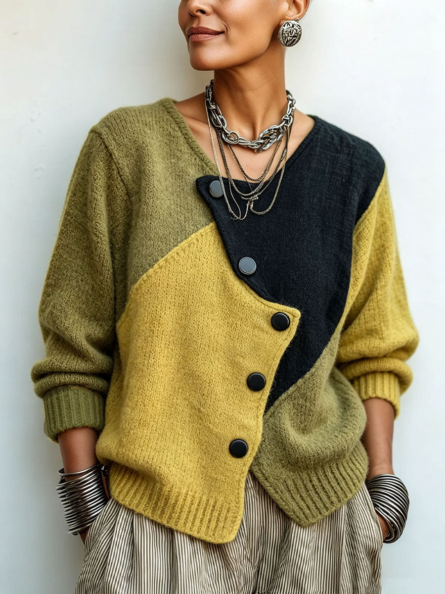 Esther | Weston Color-Block Knit Sweater