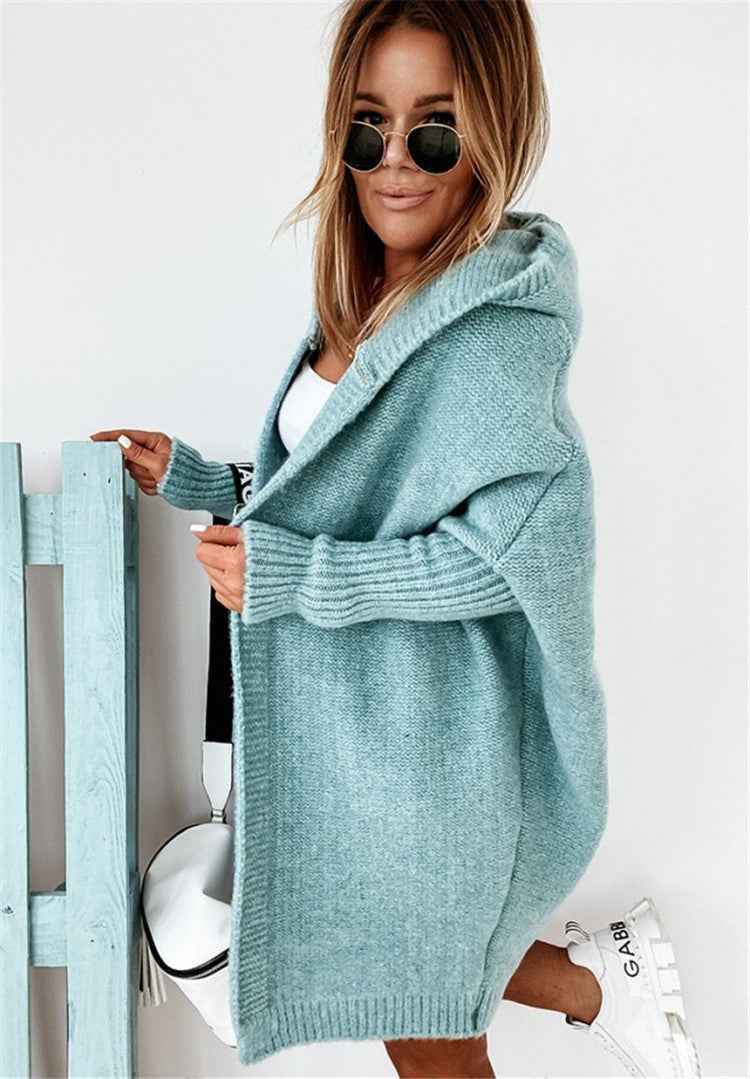 Harriet | Women's Hooded Oversized Knit Cardigan – Cosy Open-Front Layer for Autumn and Travel