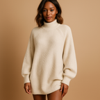 Phoebe | Women's Oversized Turtleneck Sweater in Chunky Ribbed Knit – Longline Relaxed Layer for Cosy Autumn and Winter Outfits