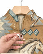 Greta | Desert Horse and Cactus Zip Cardigan