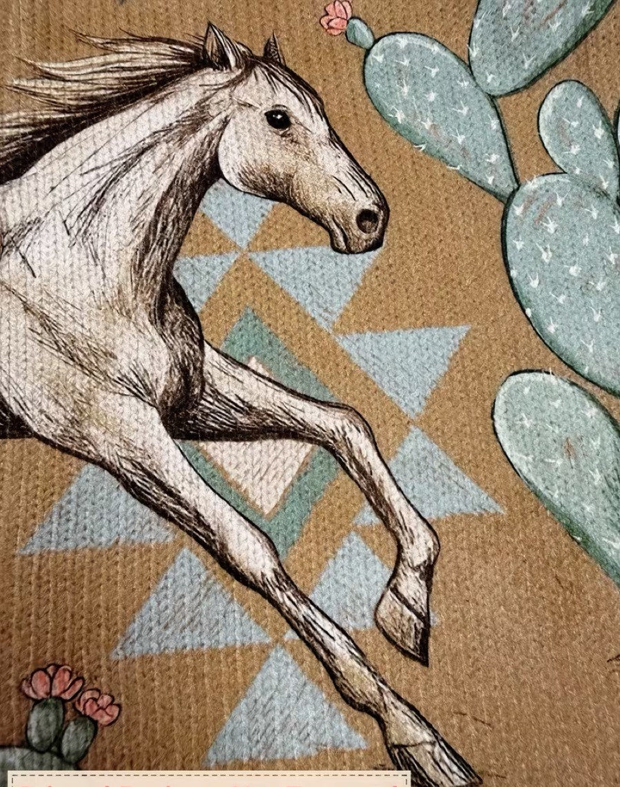 Greta | Desert Horse and Cactus Zip Cardigan