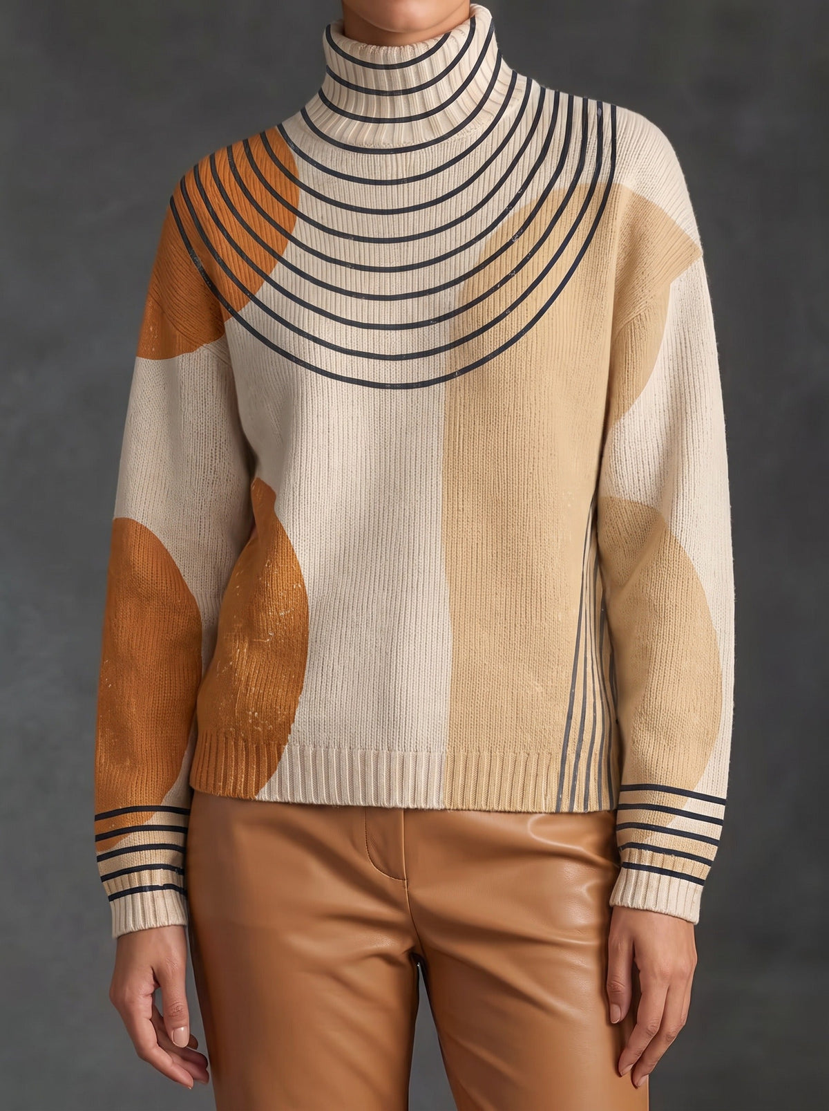 Pauline | Color-Block Arc Turtleneck