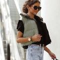 Lisa | Women's Reversible Quilted Puffer Vest – Two-Sided Sleeveless Jacket with High Collar for Transitional Layering