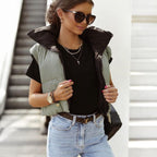 Lisa | Women's Reversible Quilted Puffer Vest – Two-Sided Sleeveless Jacket with High Collar for Transitional Layering