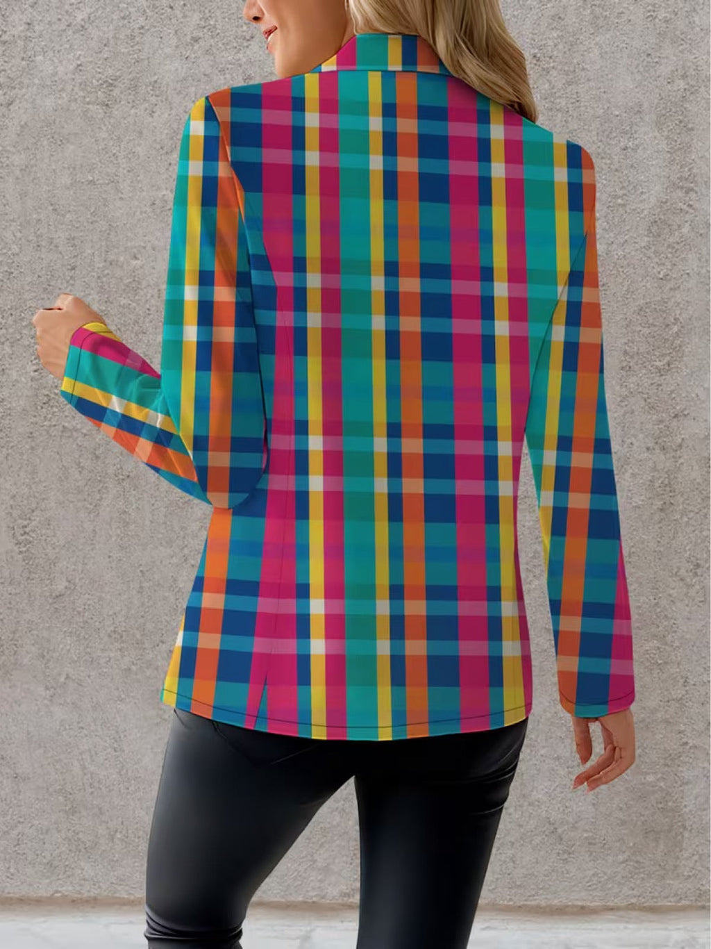 Vanessa | Rainbow Plaid Blazer