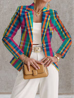 Vanessa | Rainbow Plaid Blazer