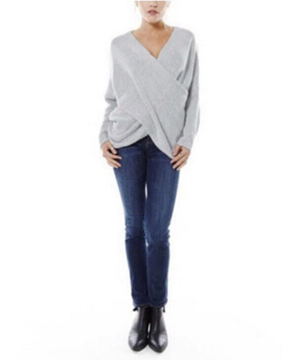 Jessica | Women's Wrap Front V-Neck Sweater – Relaxed Long-Sleeve Knit for Smart Casual Wear