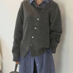 Theresa | Women's Button-Front Knit Cardigan – Soft Cashmere-Blend Long-Sleeve Sweater for Work Casual and Everyday Layering