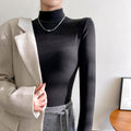 Tilly | Women's Fine-Rib Mock-Neck Sweater – Slim Long-Sleeve Essential for Autumn Layering