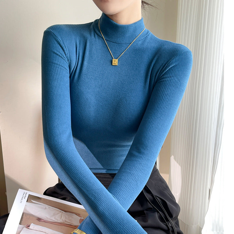 Tilly | Women's Fine-Rib Mock-Neck Sweater – Slim Long-Sleeve Essential for Autumn Layering