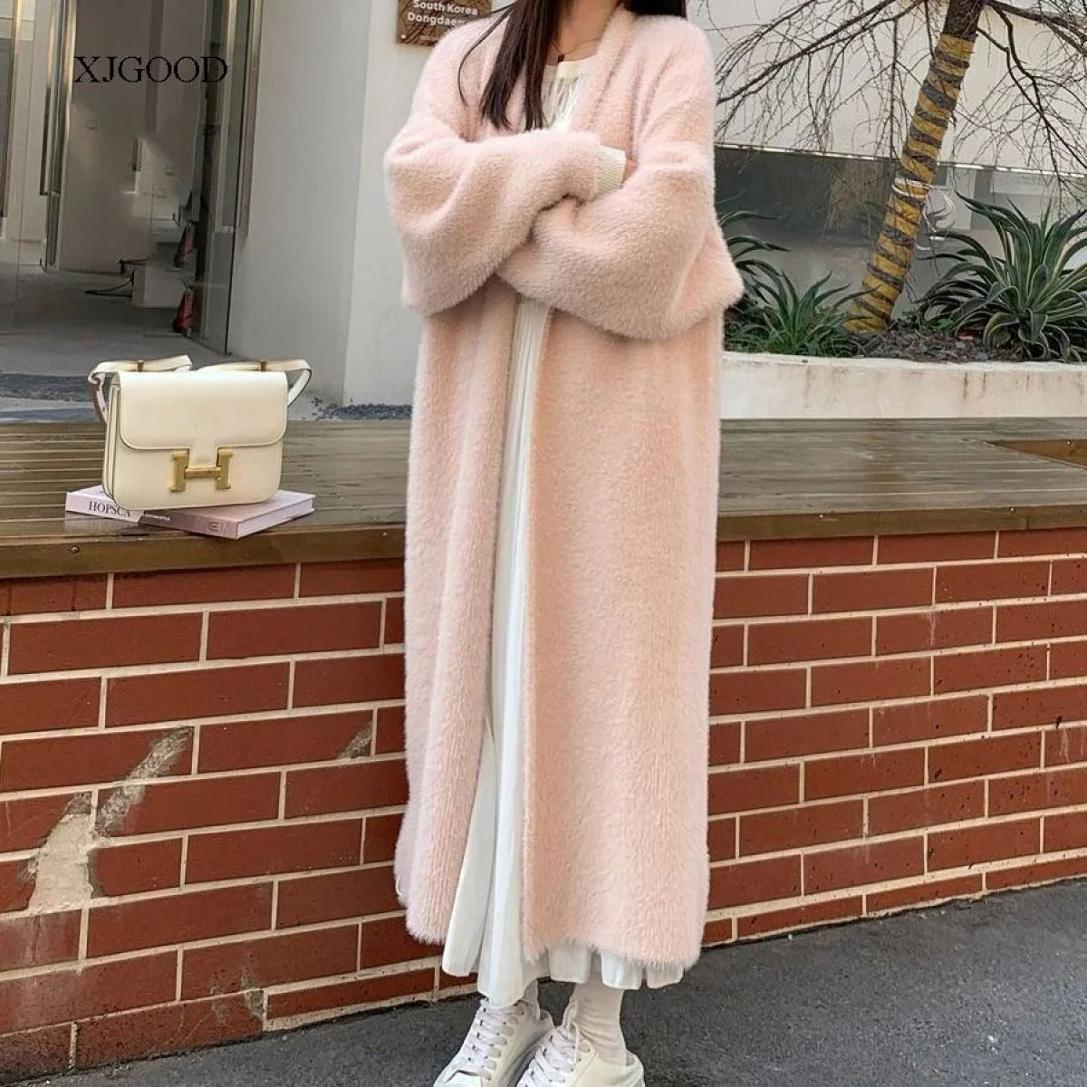 Joanne | Women's Long Open-Front Fuzzy Knit Cardigan – Soft Textured Maxi Layer for Elegant Everyday and Transitional Wear