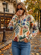 Pearl | Botanical Garden Floral Zip Cardigan