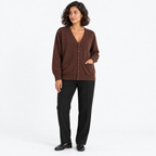 Betty | Women's V-Neck Button Knitted Cardigan – Pocketed Relaxed Layer for Autumn Workdays and Everyday Styling