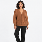 Betty | Women's V-Neck Button Knitted Cardigan – Pocketed Relaxed Layer for Autumn Workdays and Everyday Styling