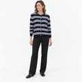 Ivy | Women's Striped Crew-Neck Knitted Cardigan – Button-Front Casual Layer for Smart Everyday Styling