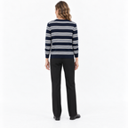 Ivy | Women's Striped Crew-Neck Knitted Cardigan – Button-Front Casual Layer for Smart Everyday Styling