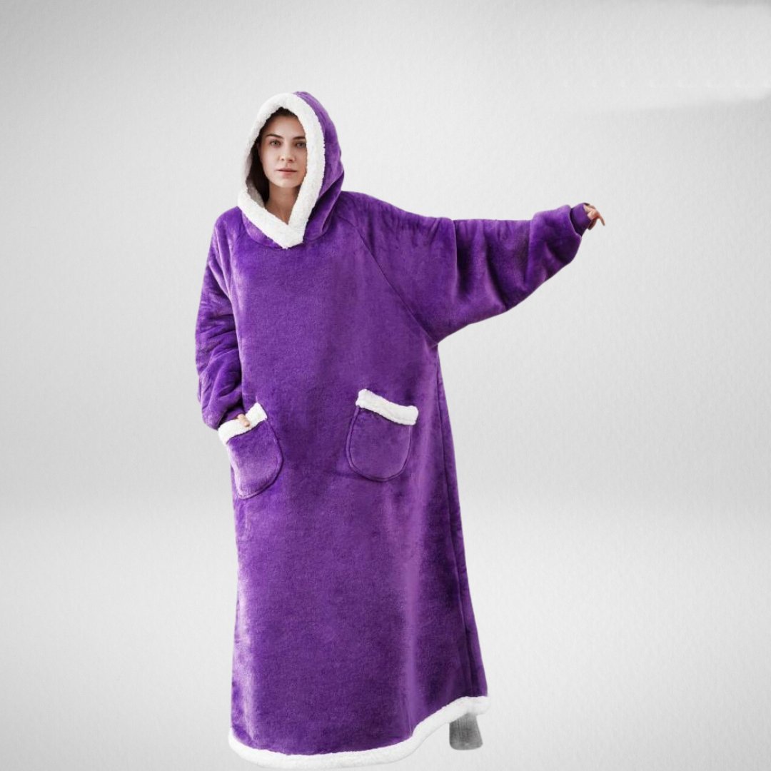 Deborah | Women's Oversized Hoodie Blanket – Plush Hooded Lounge Wrap for Winter Home Wear