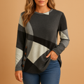 Linda | Women's Printed Cotton-Blend Knitted Sweater – Relaxed Long Sleeve Style for Smart Casual Everyday Wear