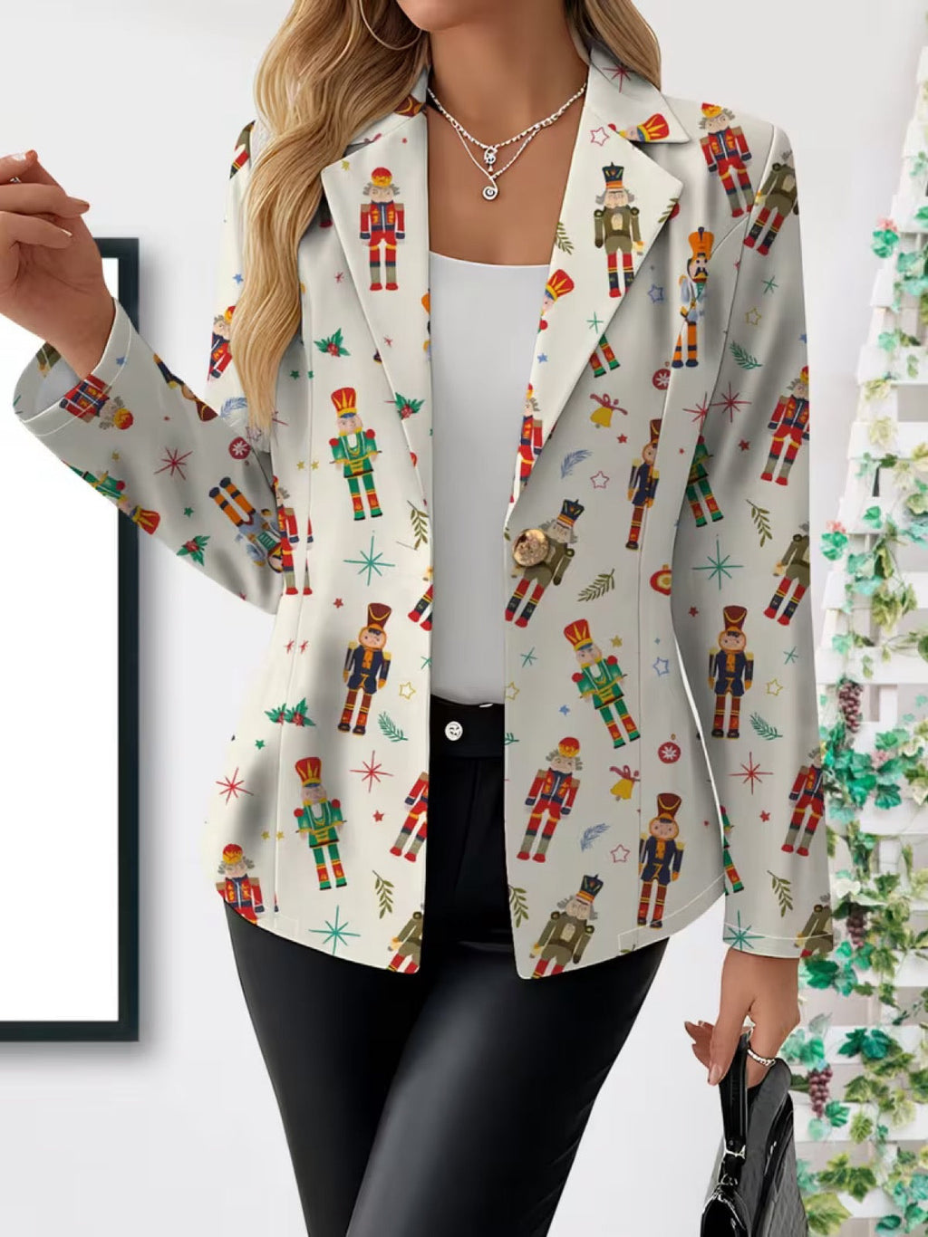 June | Nutcracker Print Blazer