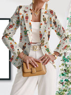 June | Nutcracker Print Blazer