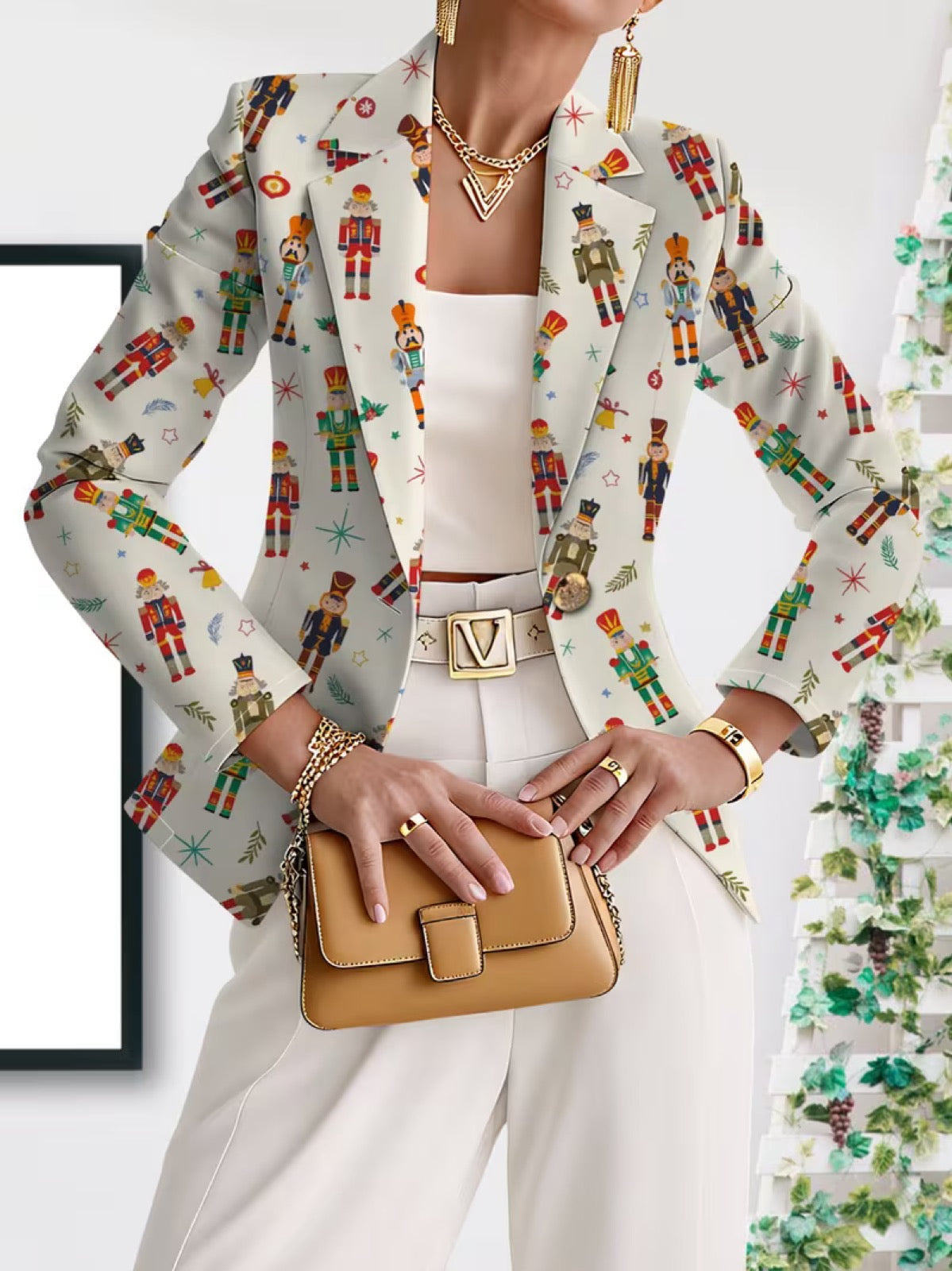 June | Nutcracker Print Blazer