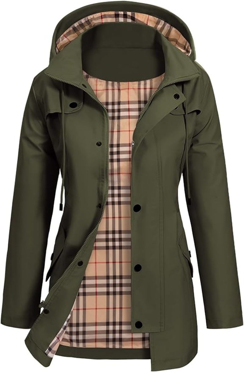 Valerie | Women's Waterproof Hooded Raincoat – Fitted Mid-Length Jacket with Storm Flap and Utility Pockets for Wet-Weather Wear