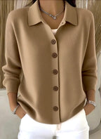 Lucy | Women's Button Knit Cardigan with Relaxed Collar