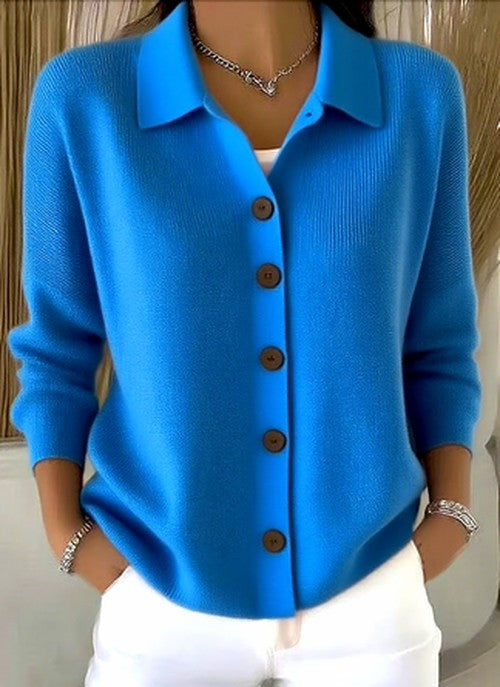 Lucy | Women's Button Knit Cardigan with Relaxed Collar