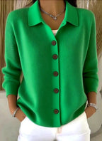 Lucy | Women's Button Knit Cardigan with Relaxed Collar