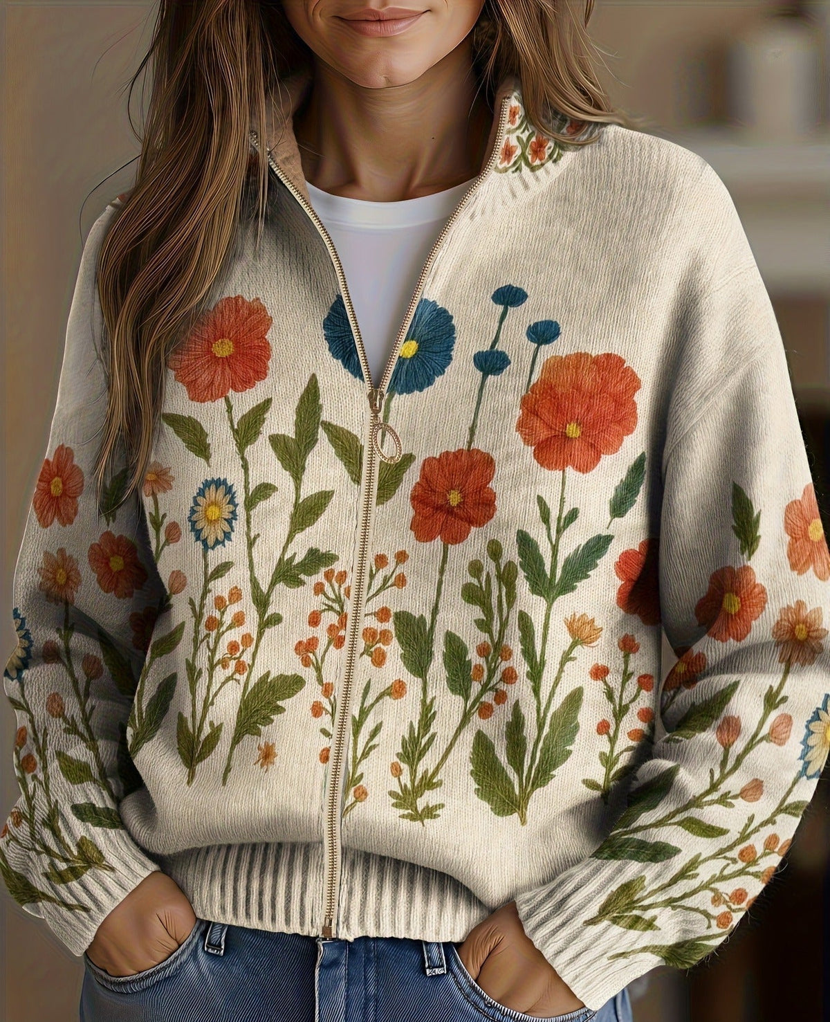 Hattie | Wildflower Meadow Zip Cardigan
