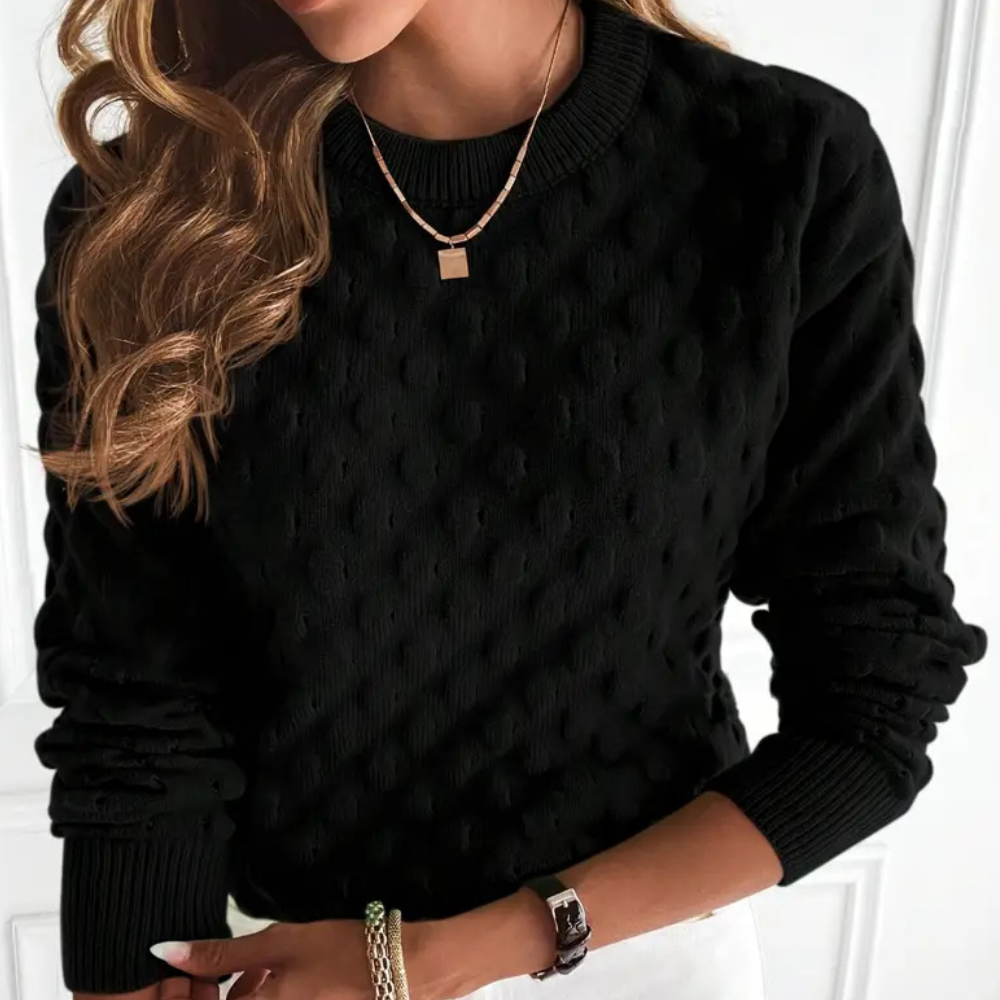 Kelly | Women's Cable Knit Cashmere Sweater with Crew Neck