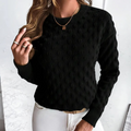 Kelly | Women's Cable Knit Cashmere Sweater with Crew Neck