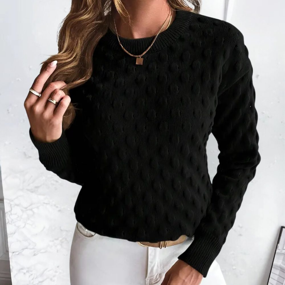 Kelly | Women's Cable Knit Cashmere Sweater with Crew Neck