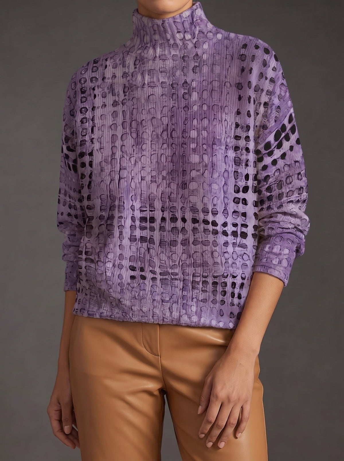Juliette | Lavender Lattice Turtleneck