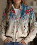 Annie | Floral Peacock Feather Gradient Print